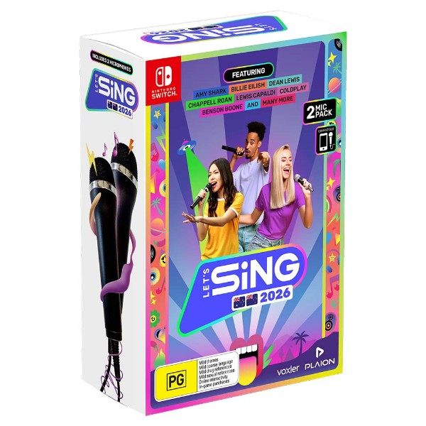 Let's Sing 2026 2-Mic Bundle Nintendo Switch EB Games New