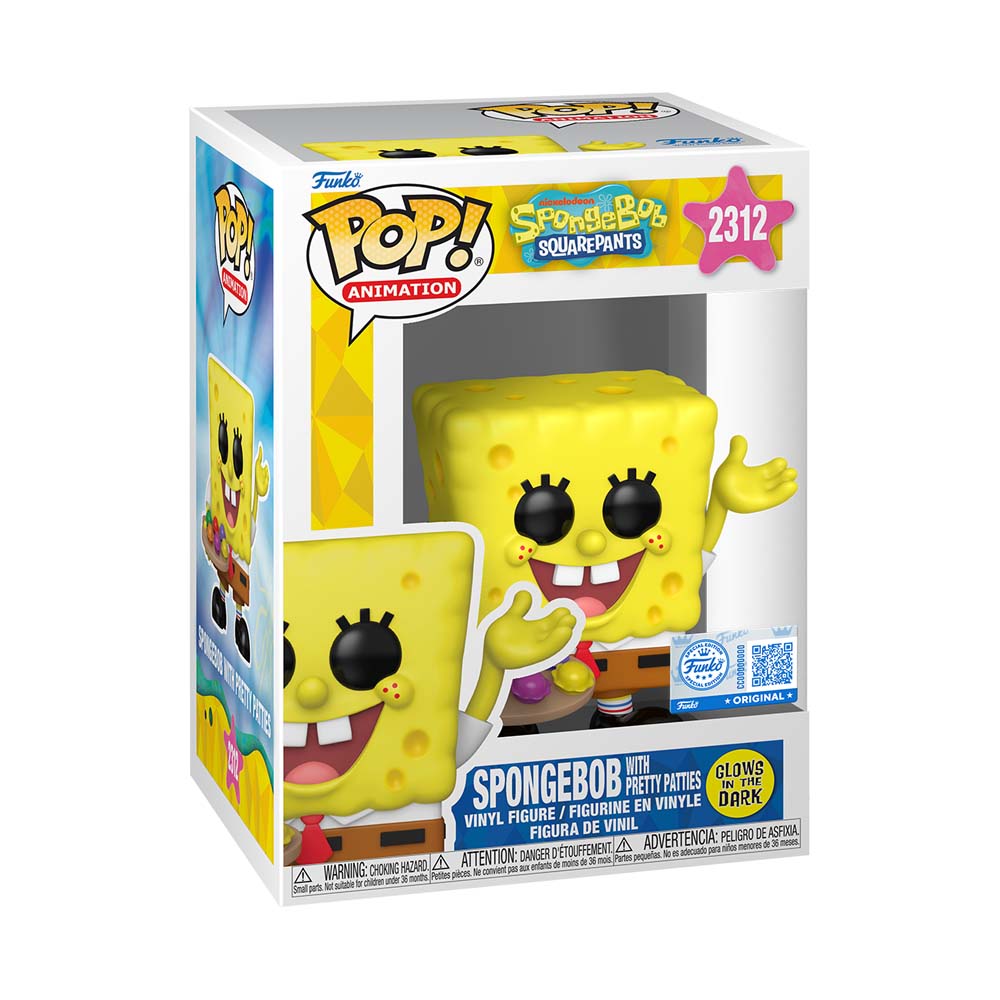 SpongeBob SquarePants - SpongeBob with Pretty Patties Glow Pop! Vinyl Figure - Packshot 3