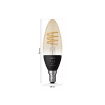 Philips - Hue White Ambiance Filament E14 Candle-Shaped Smart Bulb - Packshot 3