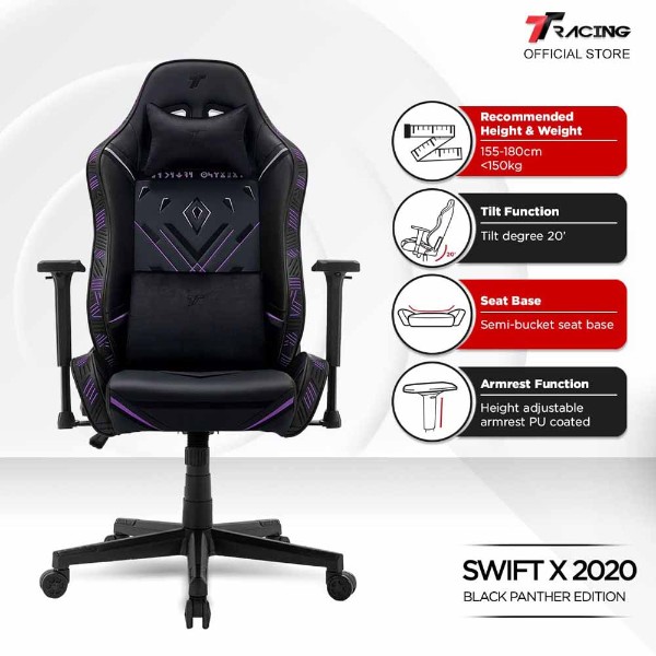TTRacing Swift X 2020 Gaming Chair - Black Panther Edition - Packshot 5