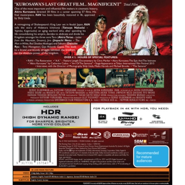 RAN (Classics Remastered) (4K UHD / Blu-ray) - Loot - EB Games Australia