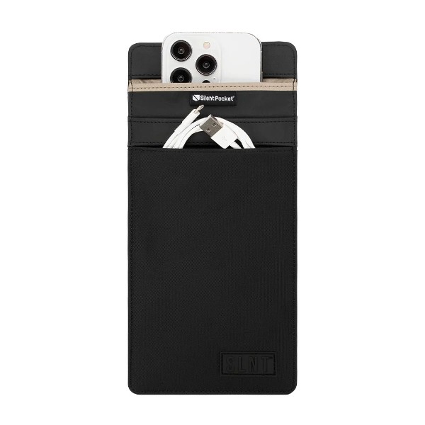 SLNT - Faraday RFID Blocking Phone Sleeve - Medium Plus (Black) - Packshot 2