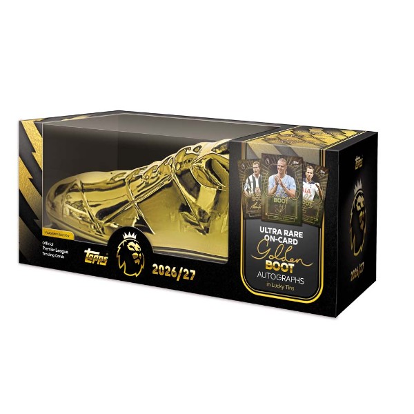 EPL - TC - Topps 2027 Flagship Premier League Golden Boot Tin - Packshot 1