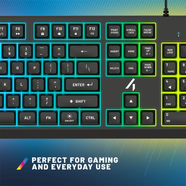 4Gamers - Lightup Gaming Keyboard - Black - Packshot 6