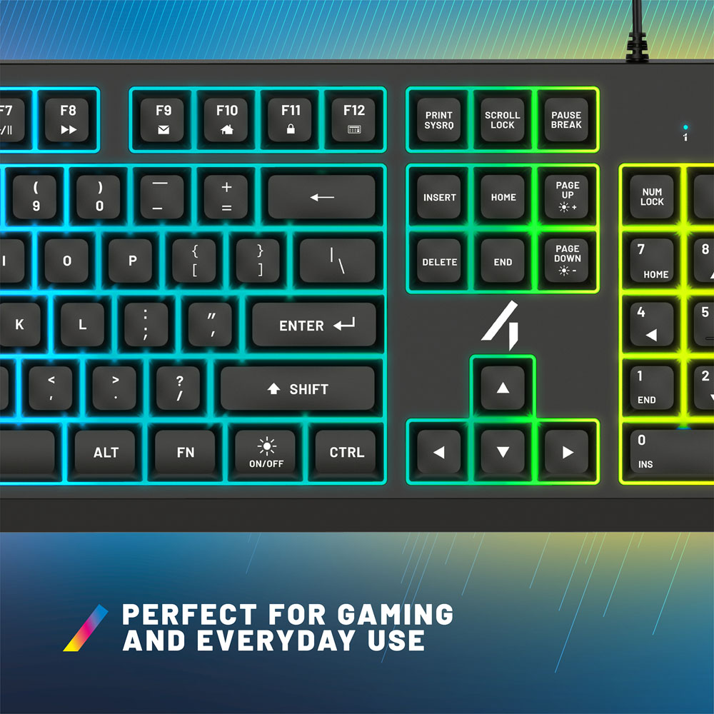 4Gamers - Lightup Gaming Keyboard - Black - Packshot 6