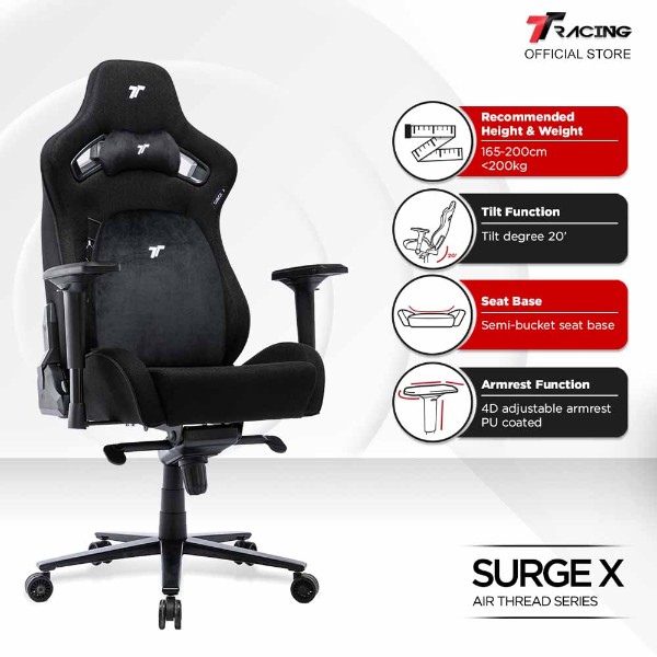 TTRacing Surge X Air Threads Fabric Gaming Chair - Dusk - Packshot 5