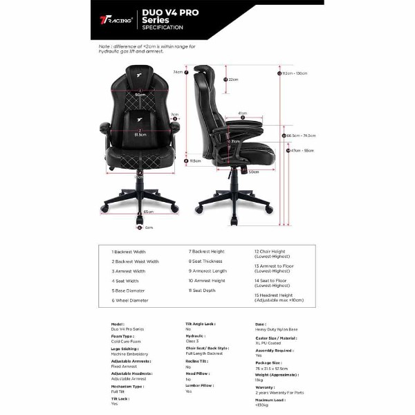 TTRacing Duo V4 Pro Gaming Chair - Grey - Packshot 5
