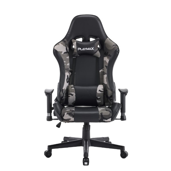 Playmax - Elite Gaming Chair - Fabric Black and Grey Camo - Packshot 1