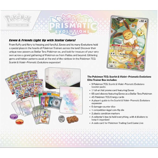 Pokemon - TCG - Scarlet & Violet Prismatic Evolutions Elite Trainer Box - Packshot 3