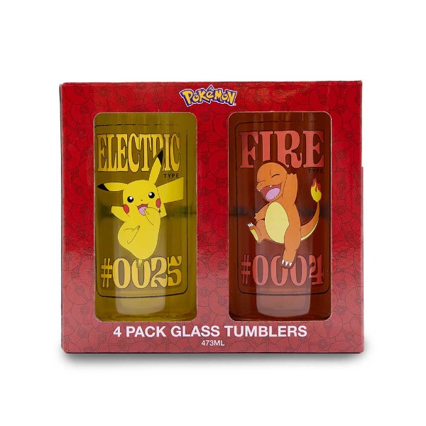 Pokemon - Kanto Starters & Pikachu Glass 4-Pack - Packshot 2