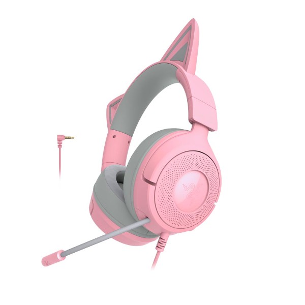 Razer Kraken V3 X Kitty Ears Gaming Wired Headset - Quartz - Packshot 6