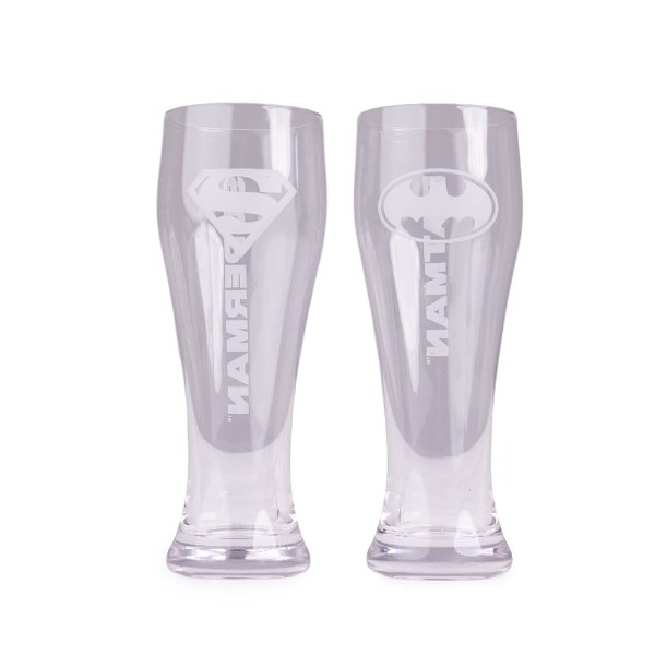 DC Comics - Superman & Batman Glass Stein 2-Pack - Packshot 1