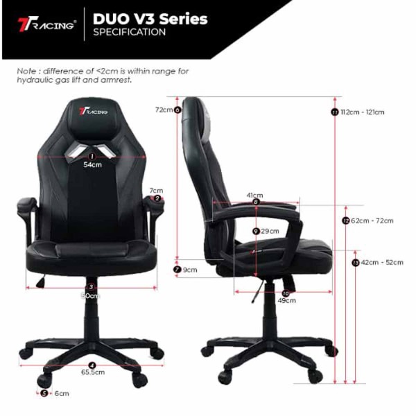 TTRacing Duo V3 Gaming Chair - Black - Packshot 6