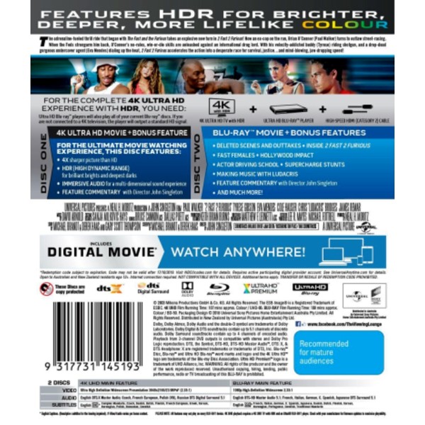 2 Fast 2 Furious (4K UHD / Blu-ray / Digital) - Packshot 2