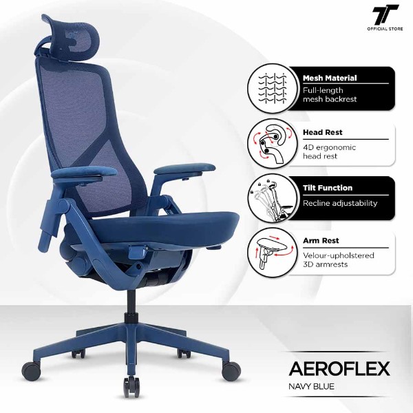 TT Aeroflex Ergochair - Navy Blue - Packshot 5