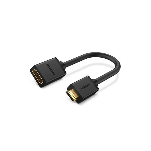 UGREEN Mini HDMI Male to HDMI Female Adapter Cable 22cm 4K Support Black - Packshot 1