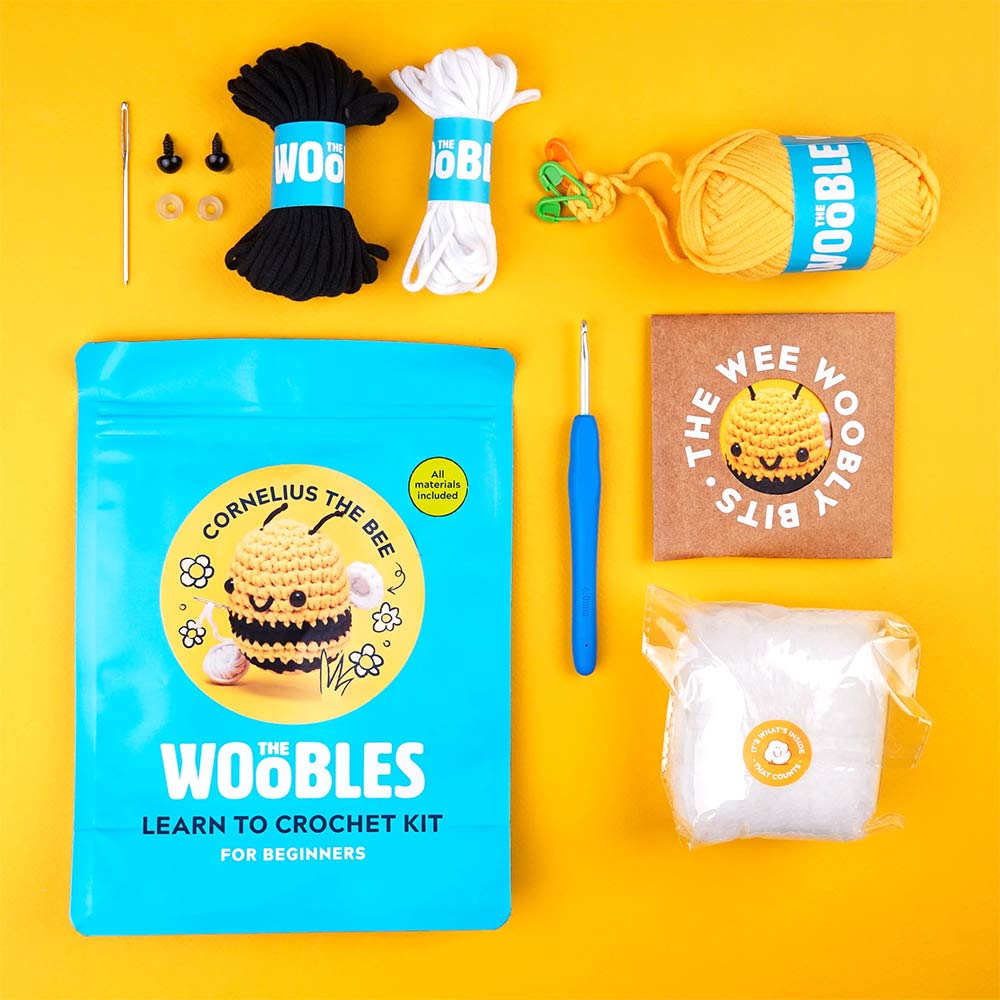 The WOOBLES - Cornelius the Bee Crochet Kit - Packshot 2