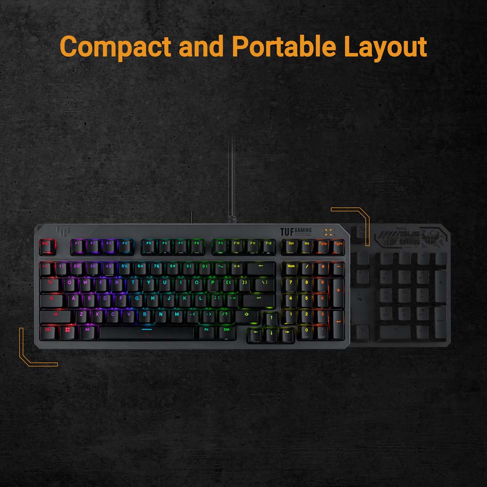 ASUS TUF - K3 II RGB Gaming Keyboard - Black - Packshot 5