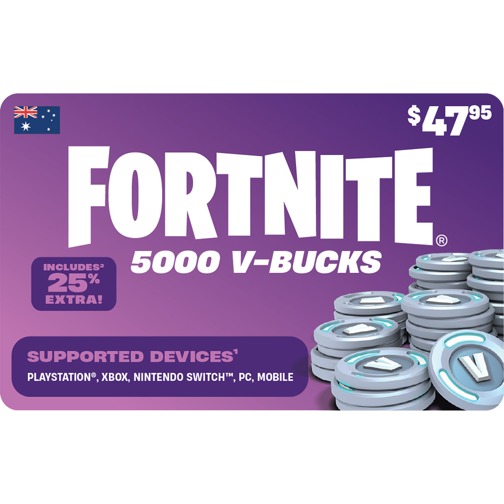 FORTNITEブイバックスカード　5000V-BUCKS 3枚セット Fortnite 1000 V-Bucks Card - Gamers Side