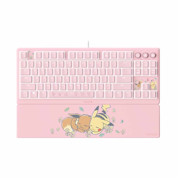 Razer - Ornata V3 Tenkeyless Eevee/Pikachu Pokemon Edition Wired Gaming Keyboard - Packshot 1