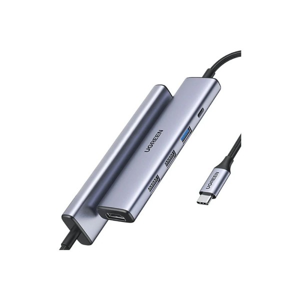 UGREEN 5-in-1 100W USB-C Hub 4K HDMI PD 5GPS Grey - Packshot 2