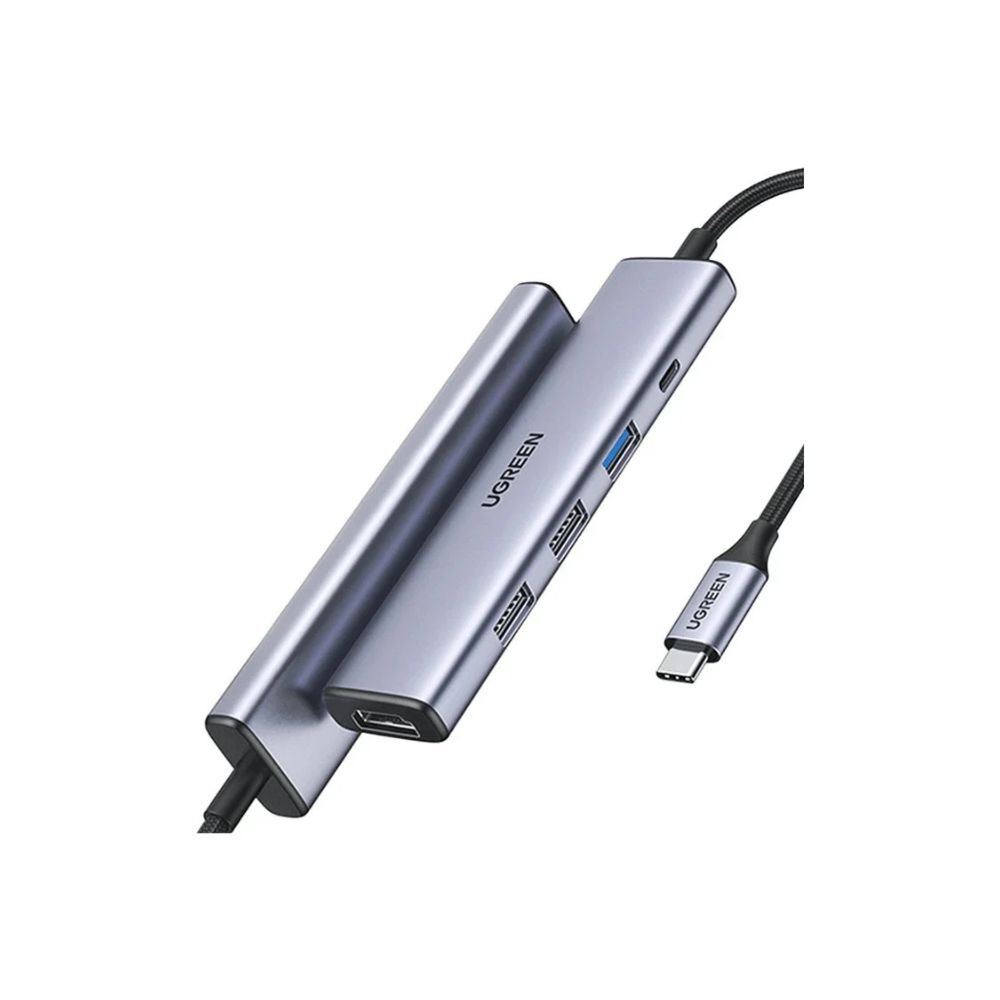 UGREEN 5-in-1 100W USB-C Hub 4K HDMI PD 5GPS Grey - Packshot 2
