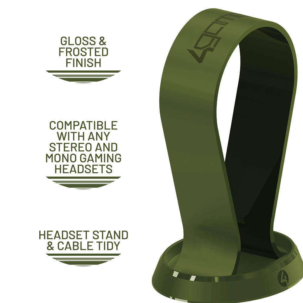 4Gamers Panther Gaming Headset Wave Forest + Headset Stand with Base - Packshot 6