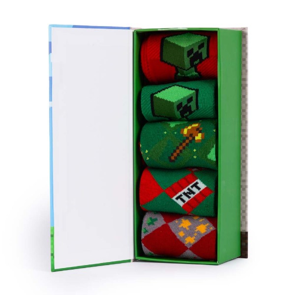 Minecraft - Christmas Youth Crew Socks 5-Pack - Packshot 1