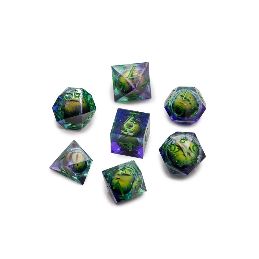 Dragon Eye Dice Set with Wood Box - Green - Packshot 2