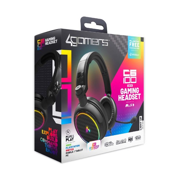 4Gamers - C6-100 LED Light Up RGB Gaming Headset - Packshot 2