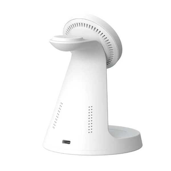 Laser - 3 in 1 Wireless Charging Stand - White - Packshot 4