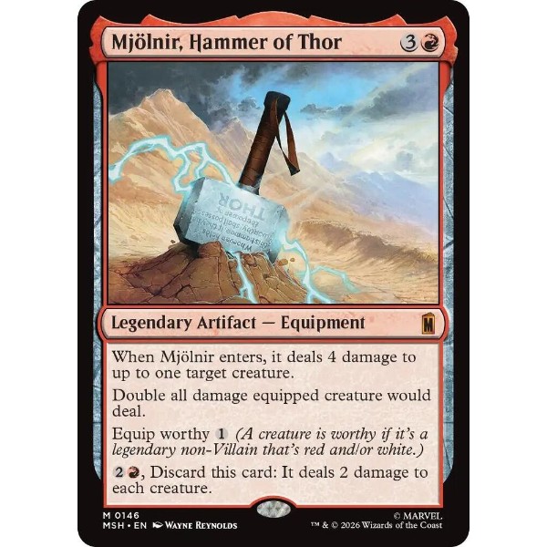 Magic: The Gathering - TCG - Marvel Super Heroes - Mjolnir, Hammer of Thor Foil 146 - NM/M - Packshot 1