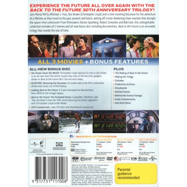 Back to the Future: 30th Anniversary Trilogy (Back to the Future / Back to the Future Part II / Back to the Future Part III / Bonus Disc) - Packshot 2