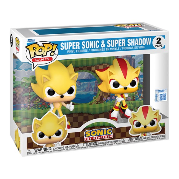Sonic the Hedgehog - Super Sonic & Super Shadow Flocked Pop! Vinyl Figure 2-Pack - Packshot 2