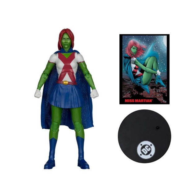 DC Comics - Teen Titans - Miss Martian (Teen Titans #41) Red Platinum Edition Page Punchers 7" Action Figure with Comic Book - Packshot 5