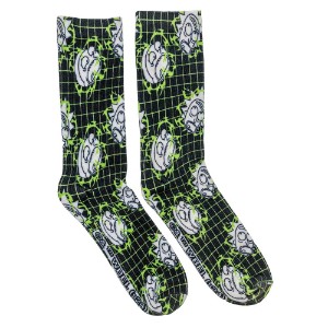 Rick and Morty - Green Grid Socks