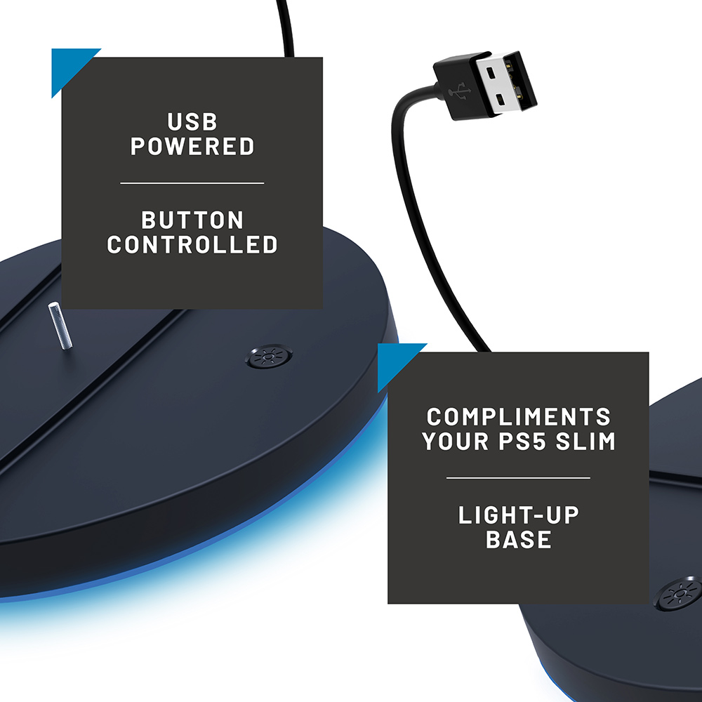 4Gamers PS5 Slim Vertical Stand With USB Charging Ports - Packshot 3