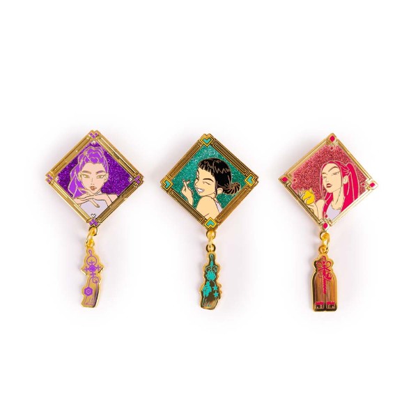 Netflix - KPop Demon Hunters - HUNTR/X Glitter Pin 3-Pack - Packshot 1