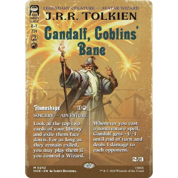 Magic: The Gathering - TCG - The Hobbit - Gandalf, Goblins' Bane (Borderless) Normal 242 - NM/M - Packshot 1