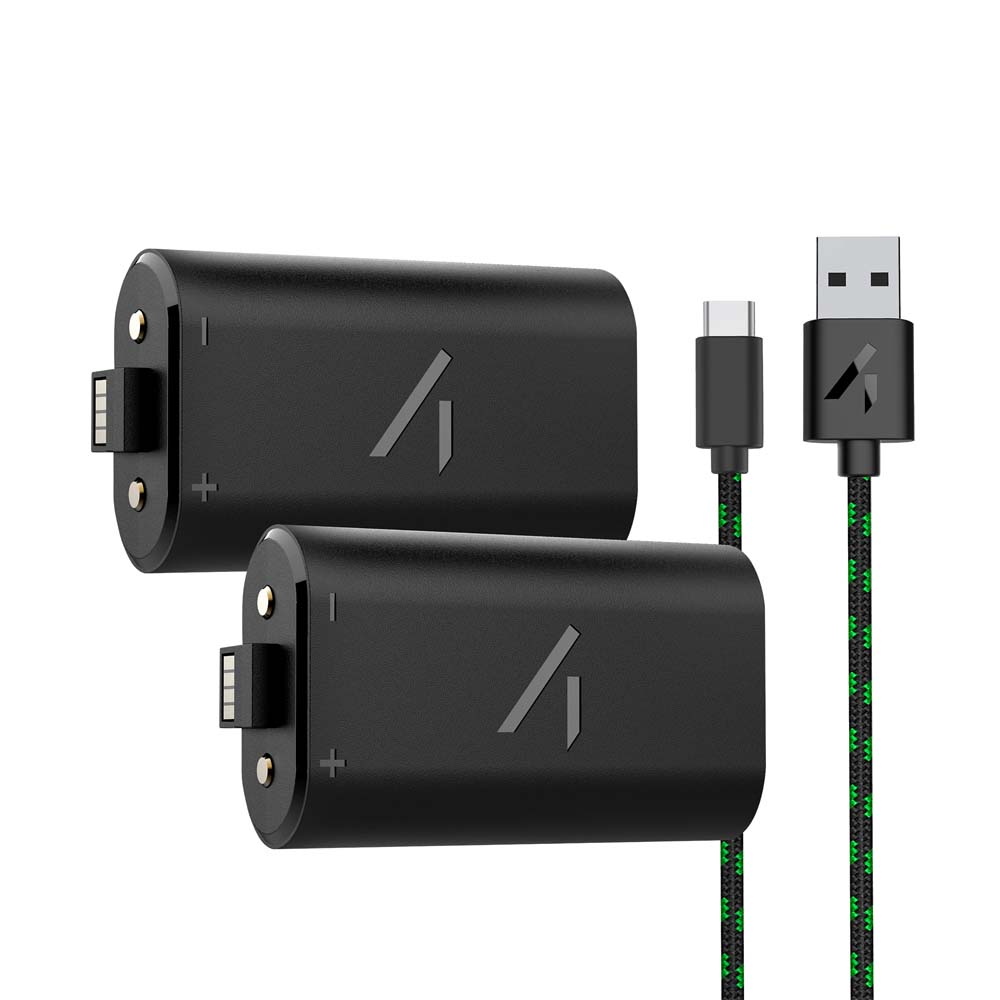 4Gamers - XBOX Wireless Controller Twin Play & Charge High Capacity Battery Packs - Black - Packshot 3