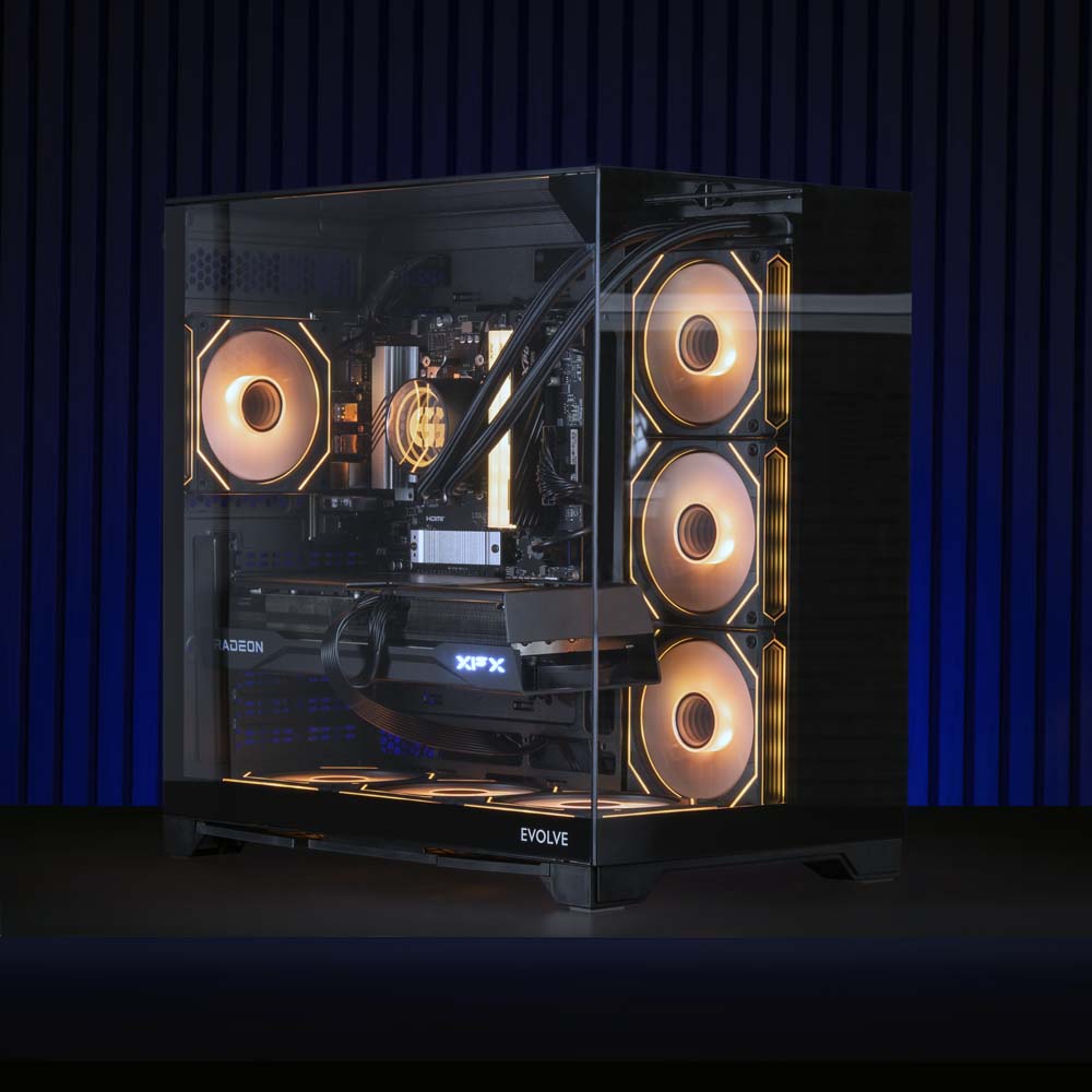 Evolve INFERNO | RTX 9070 16GB | Ryzen 5 7500F | 32GB DDR5 | Halo Glass Top Gaming PC - Packshot 4