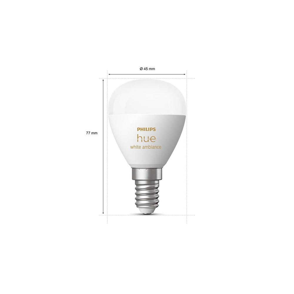 Philips - Hue White Ambiance Luster E14 Smart Bulb - Packshot 3
