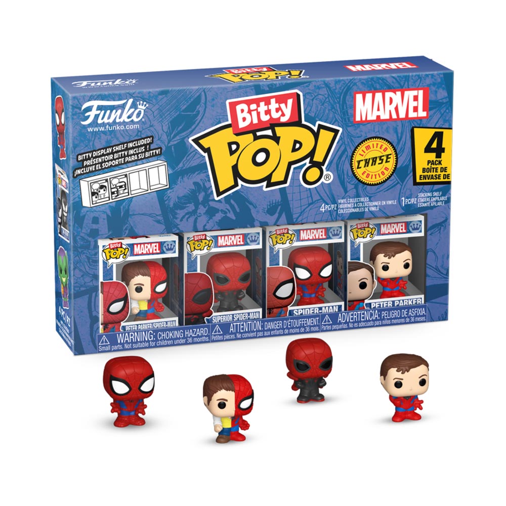 Marvel - Spider-Man Peter Parker Bitty Pop! Vinyl 4-Pack - Packshot 1