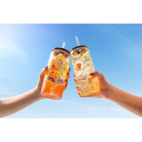 Harry Potter - Hogwarts Glass Cup with Straw Twin Pack - Packshot 3