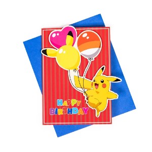 Pokemon - Pikachu Balloons Birthday Card