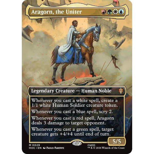 Magic: The Gathering - TCG - The Hobbit: Eternal-Legal - Aragorn, the Uniter (Borderless) Normal 29 - NM/M - Packshot 1