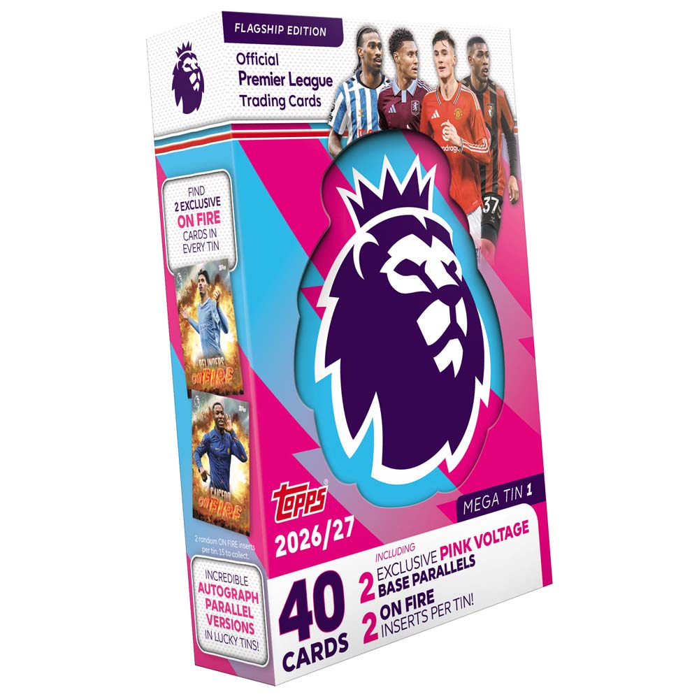 EPL - TC - Topps 2027 Flagship Premier League Mega Tin (Assorted) - Packshot 4