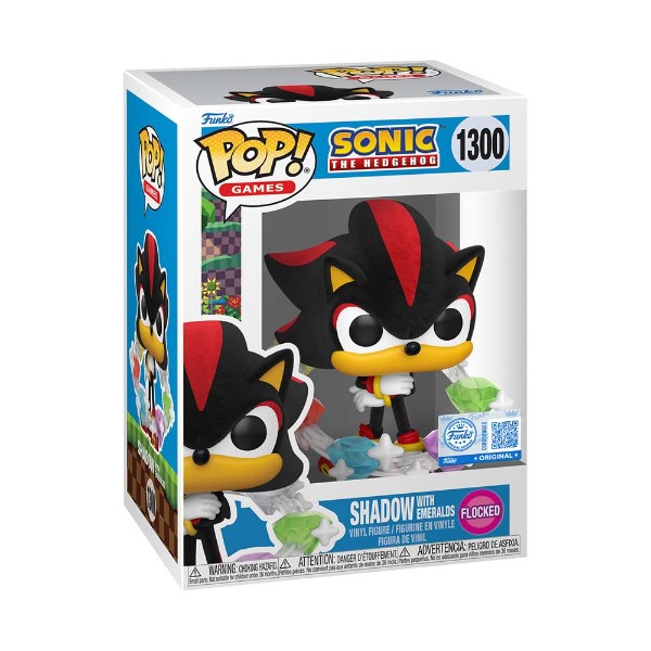 Sonic the Hedgehog - Shadow with Emeralds Flocked Pop! Vinyl Figure - Packshot 2