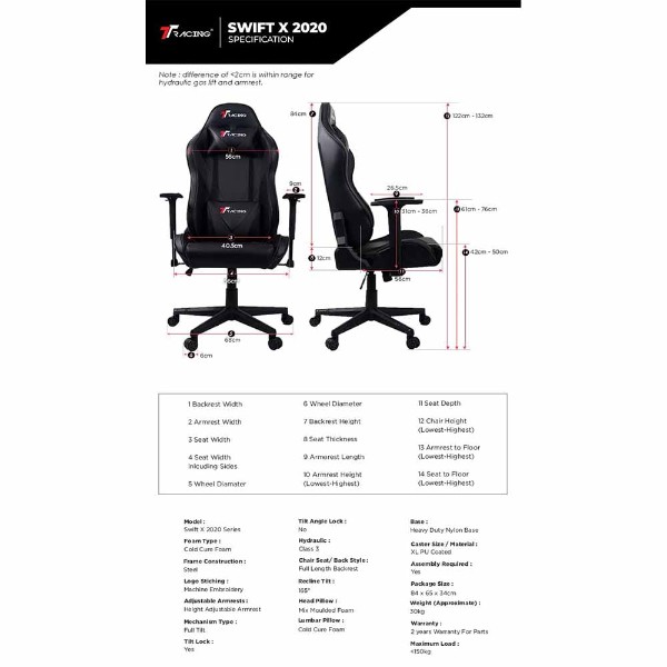 TTRacing Swift X 2020 Air Threads Fabric Gaming Chair - Dawn - Packshot 6