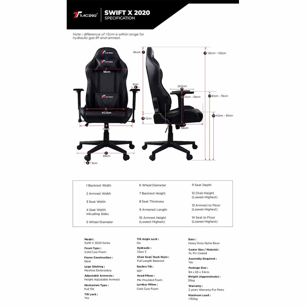 TTRacing Swift X 2020 Air Threads Fabric Gaming Chair - Dawn - Packshot 6